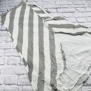 Lulus Gray White Striped Wrap Maxi Skirt Womens Size S Cotton Linen Blend